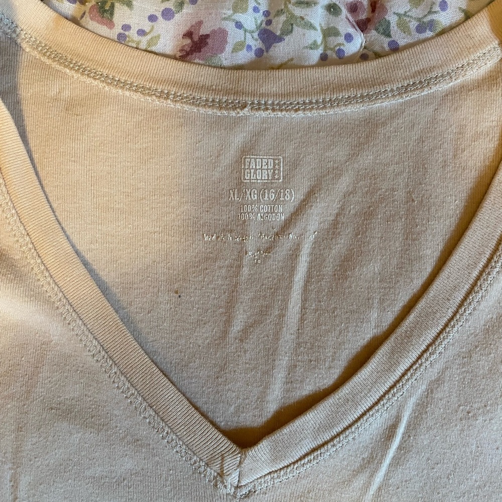 Faded, glory, T-shirt, color, beige size large